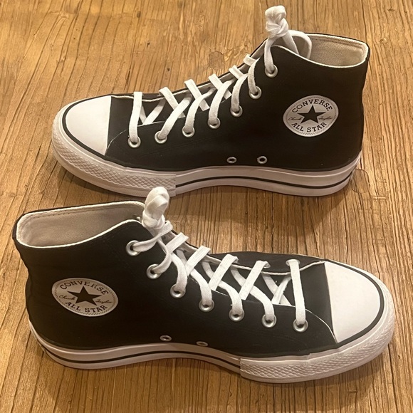 Converse Black and White Platform High-Tops Women’s 9 VGUC - Picture 4 of 8